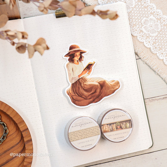 Girl Reading Individual Sticker