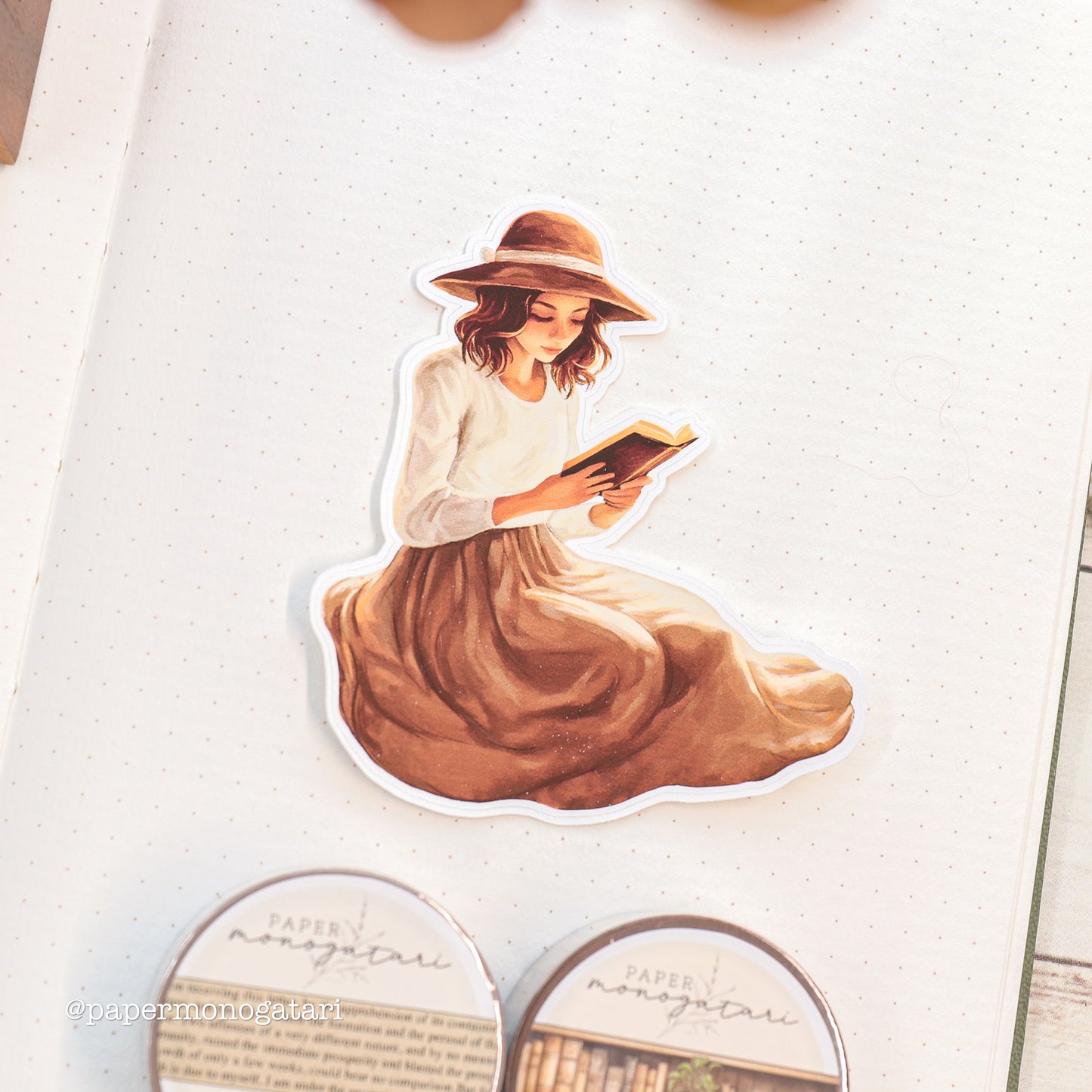 Girl Reading Individual Sticker
