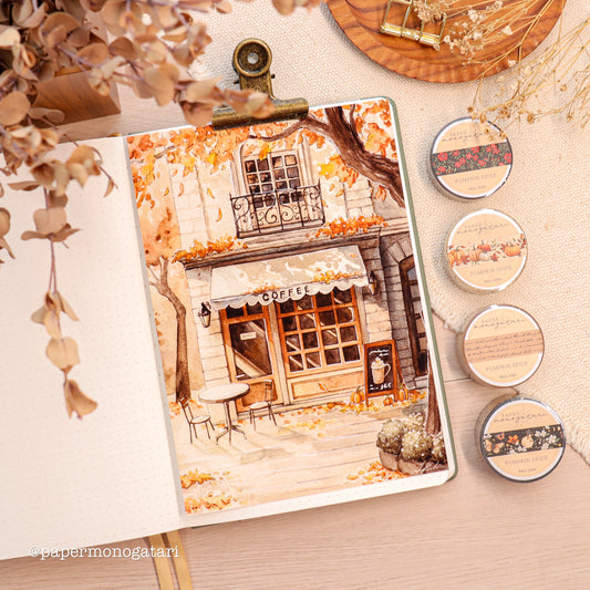 'Café Fallen Leaves'- Art Print