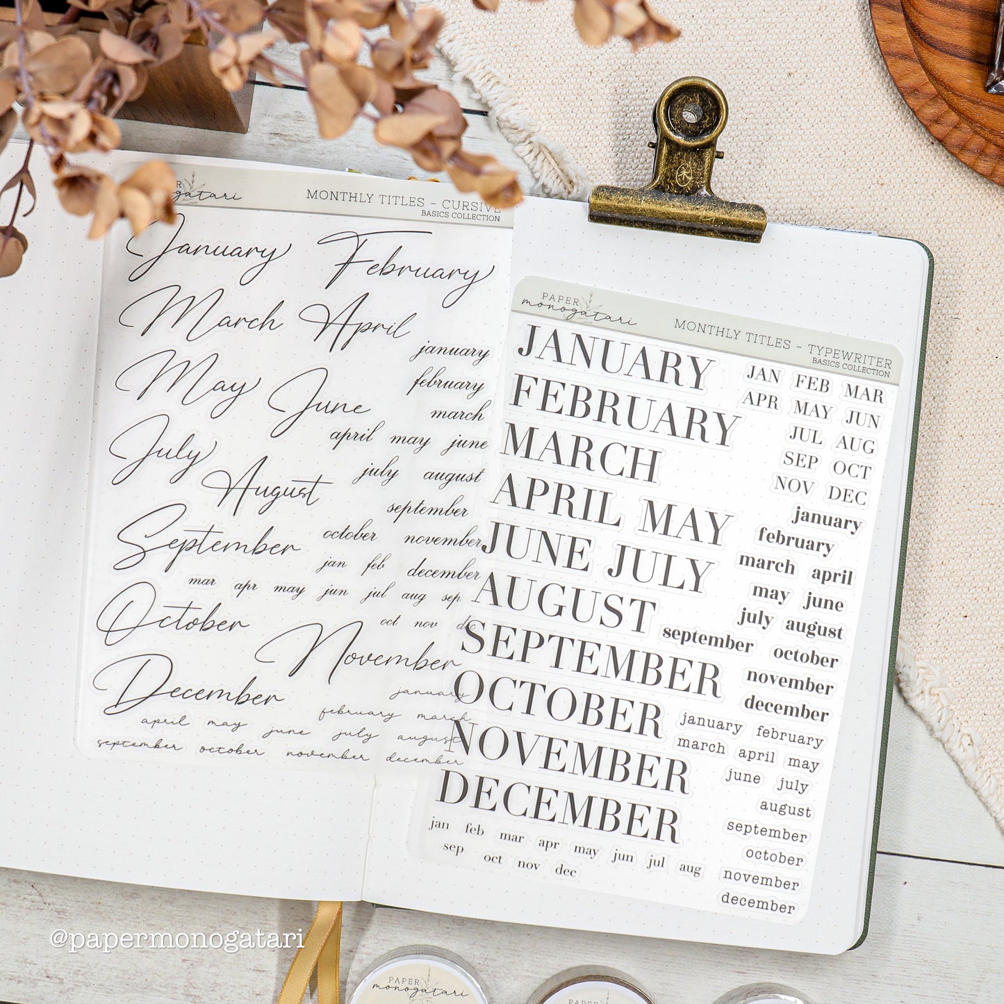 Monthly Title Stickers