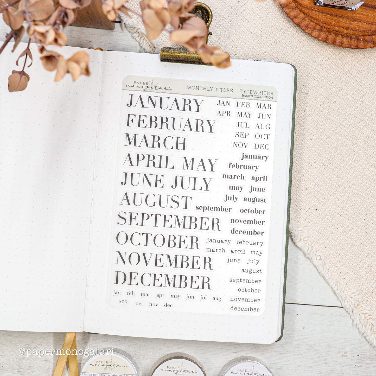 Monthly Title Stickers