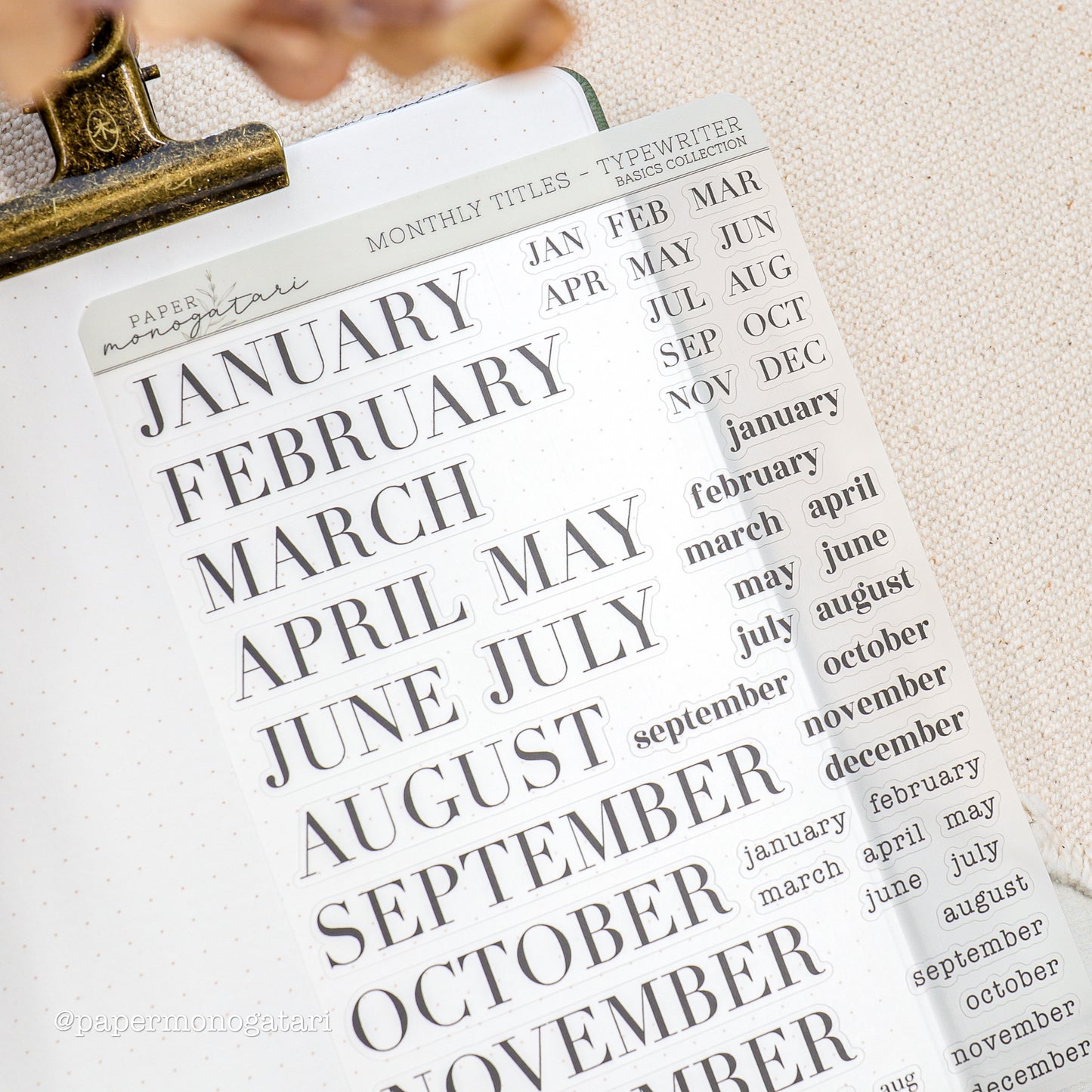Monthly Title Stickers