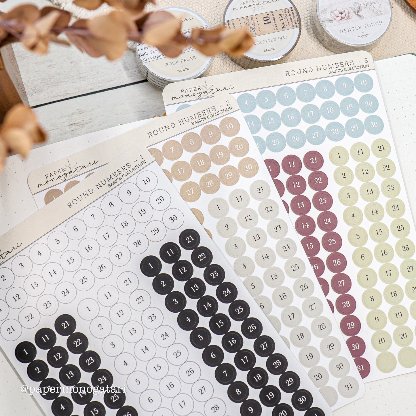 Round Number Stickers