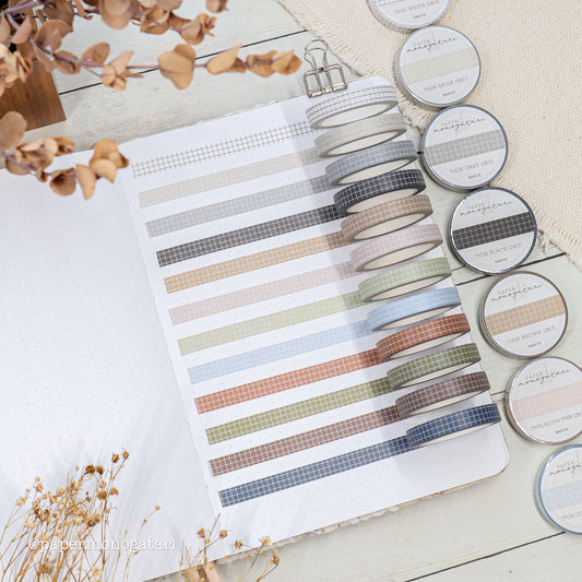Thin Grid Washi Tape Set
