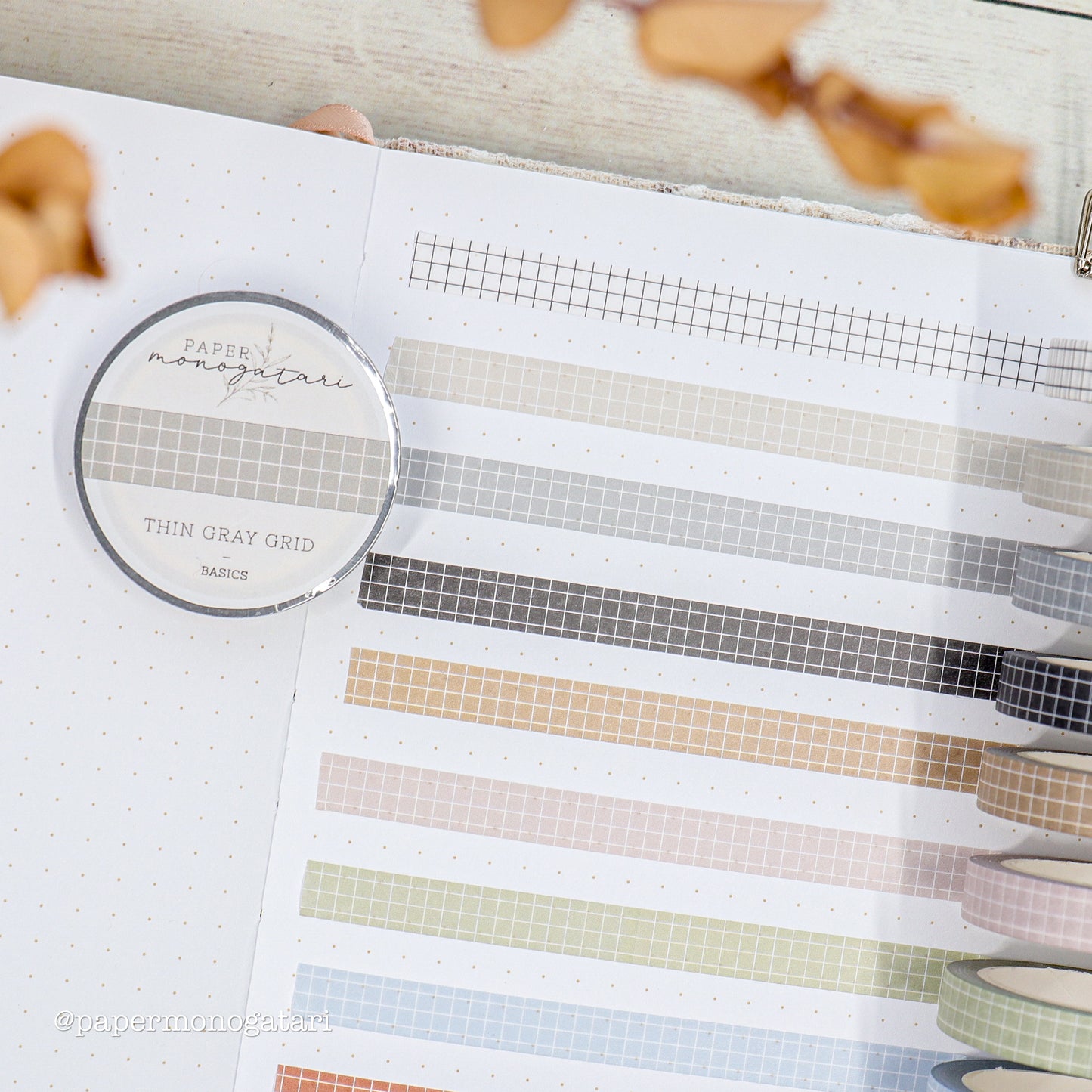 Thin Grid Washi Tape Set