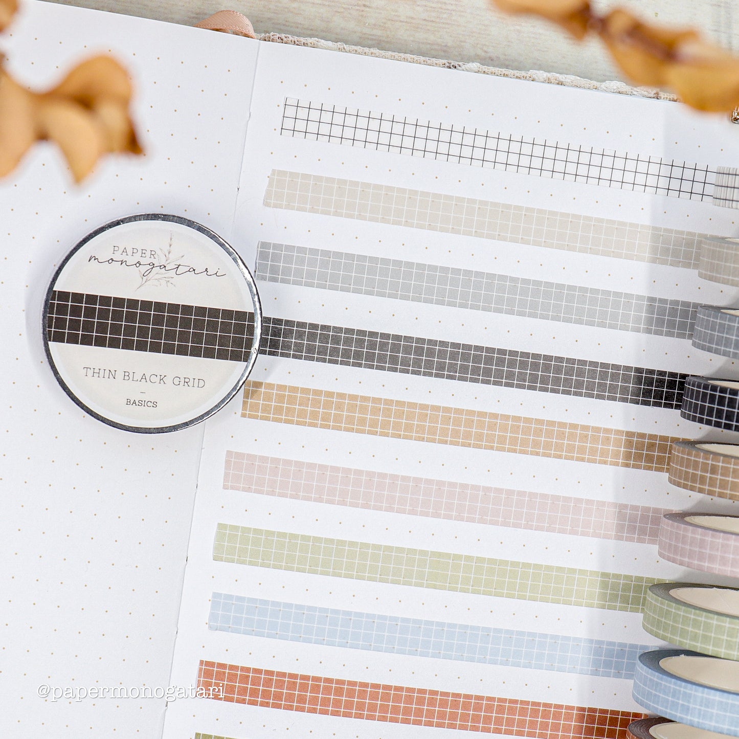 Thin Grid Washi Tape Set