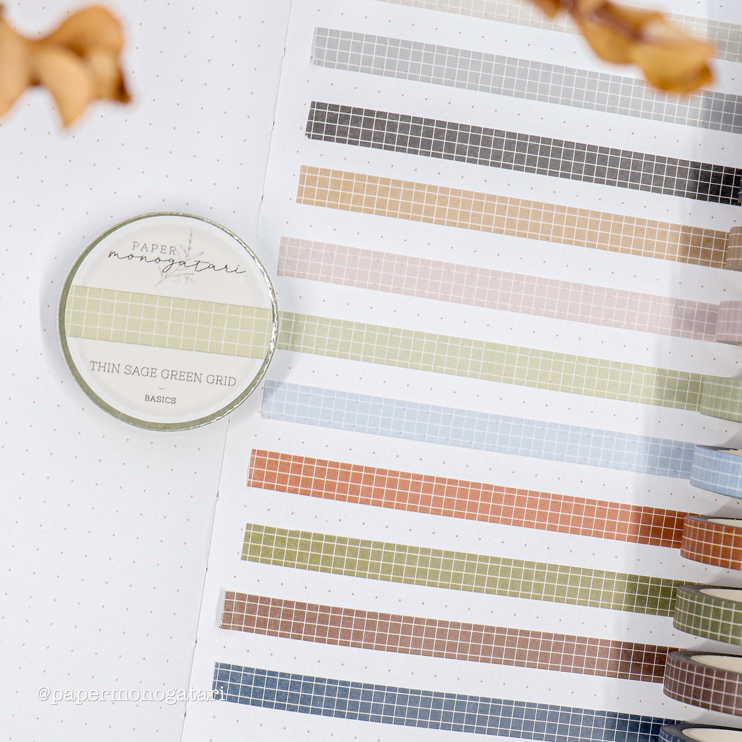 Thin Grid Washi Tape Set