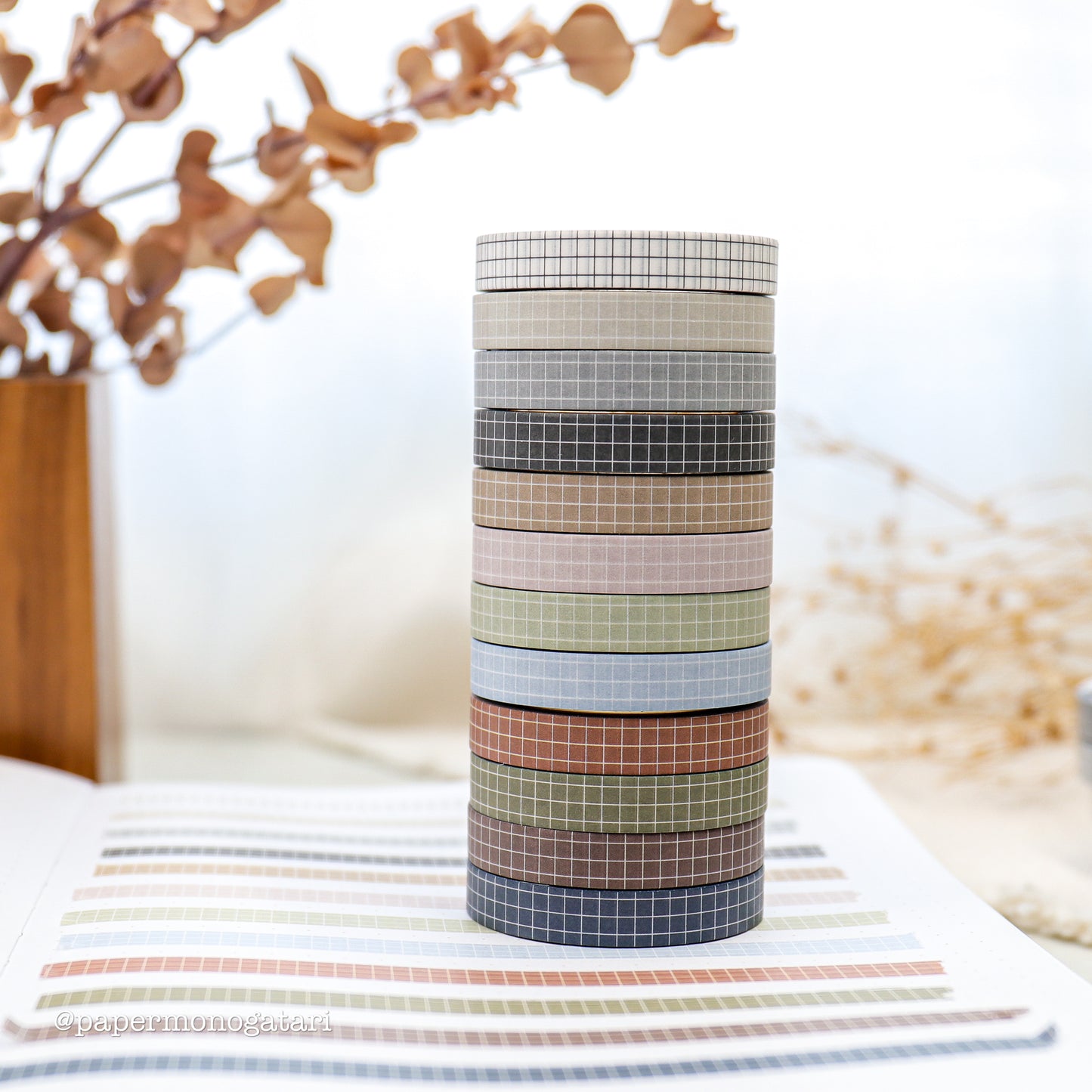 Thin Grid Washi Tape Set