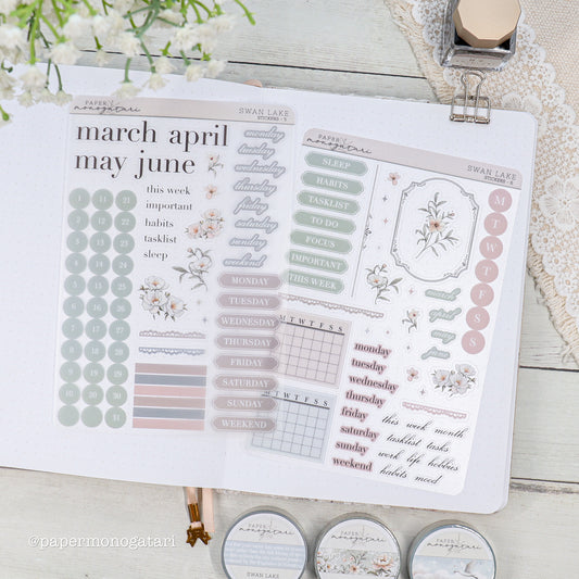 Swan Lake Journaling Stickers #5-6