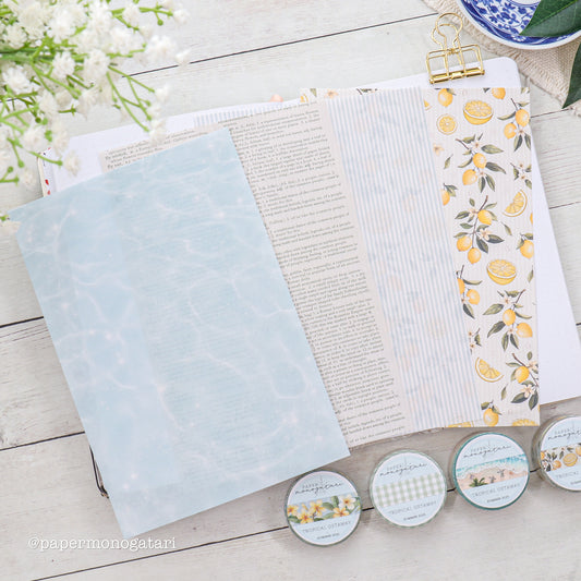 Tropical Getaway 4 Washi Paper Ephemera Set