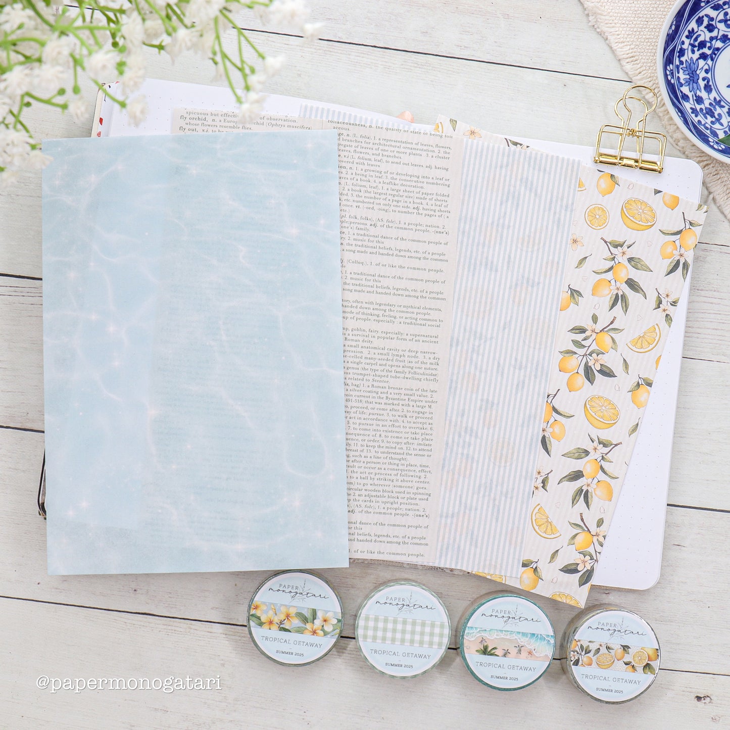 Tropical Getaway 4 Washi Paper Ephemera Set