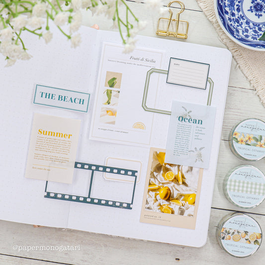 Tropical Getaway Paper Labels & Frames Kit