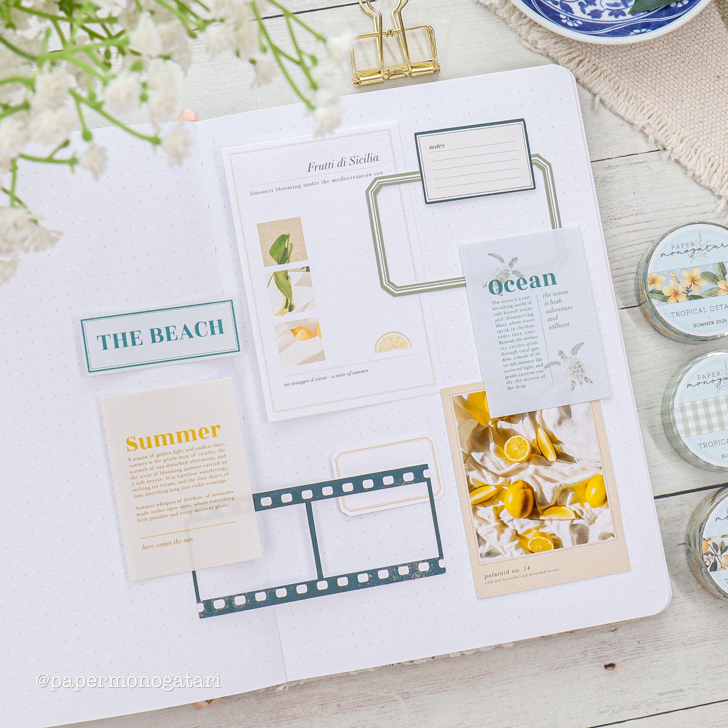 Tropical Getaway Paper Labels & Frames Kit