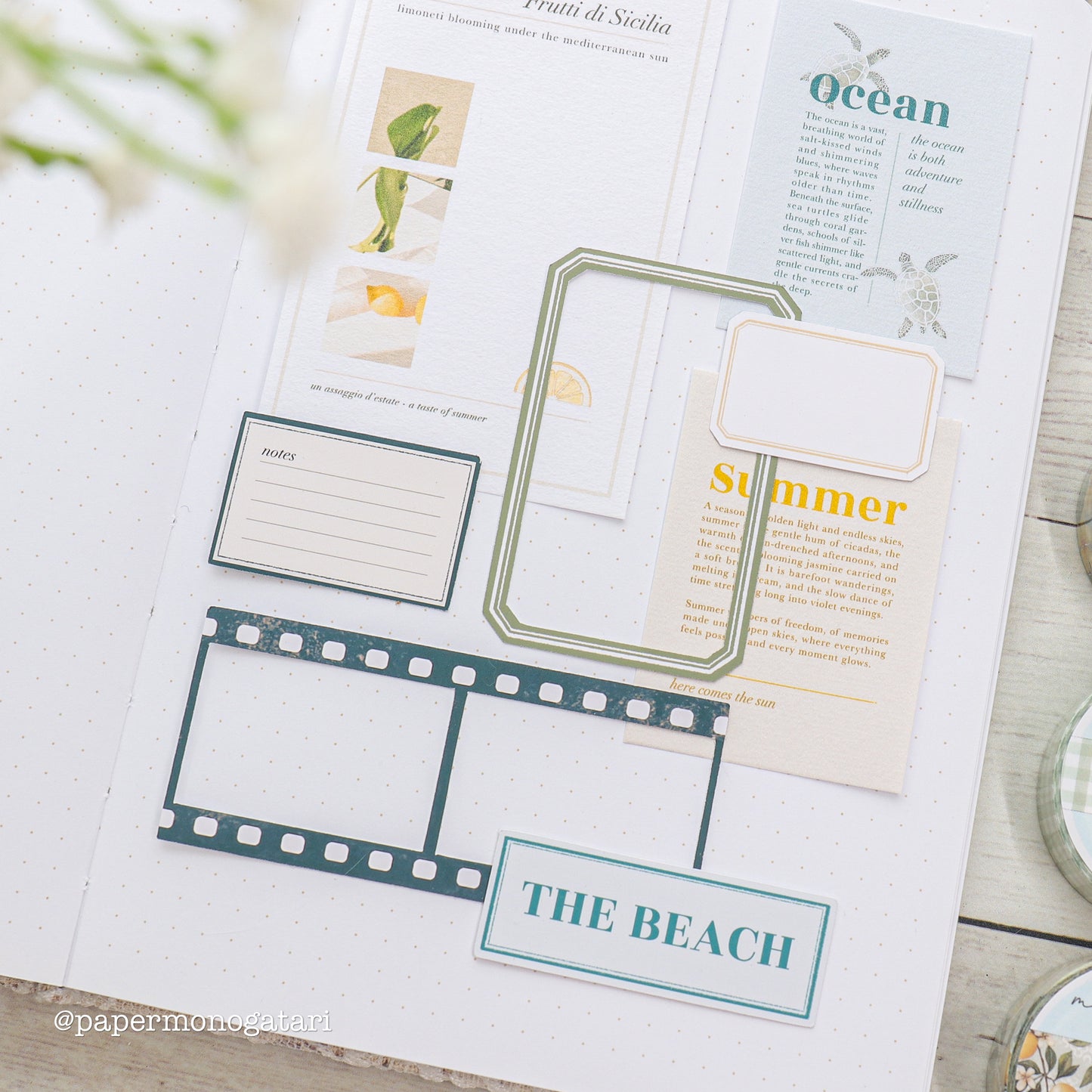 Tropical Getaway Paper Labels & Frames Kit