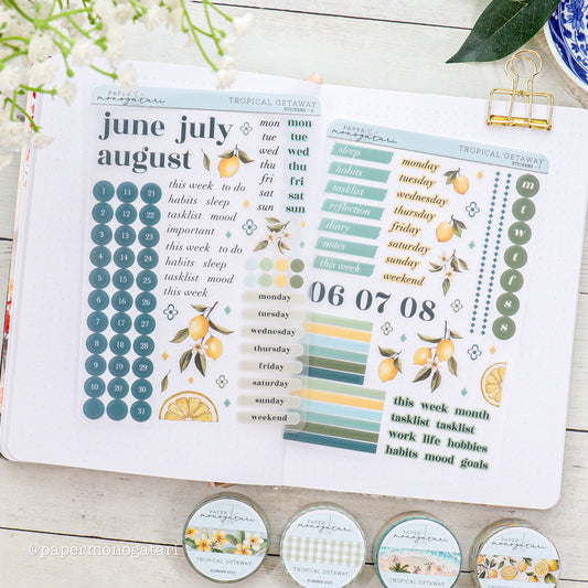 Tropical Getaway Journaling Stickers #6-7