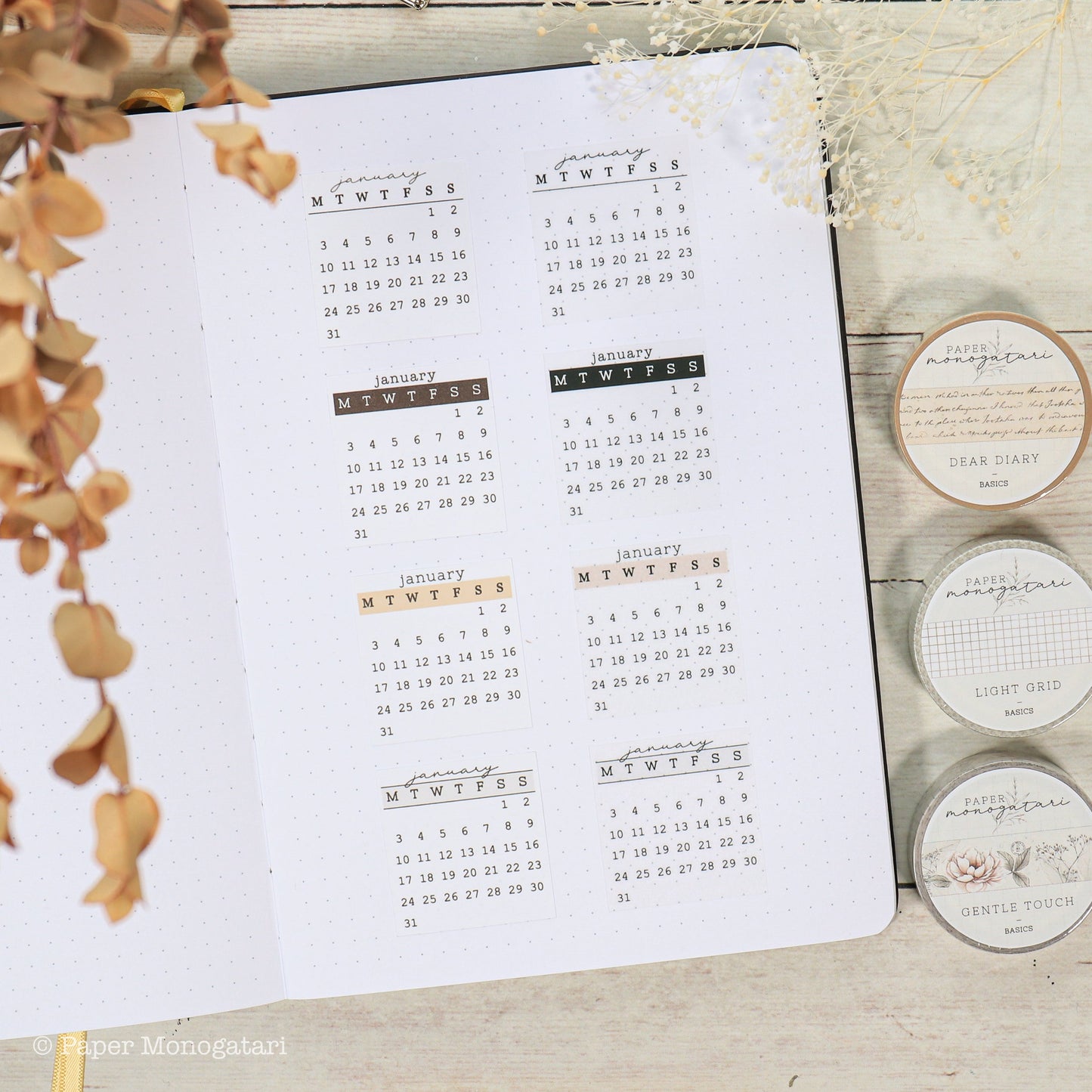 Yearly Calendar Stickers (2025 & 2026)