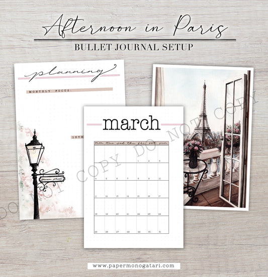 Afternoon In Paris (2024) | Digital Bullet Journal Theme