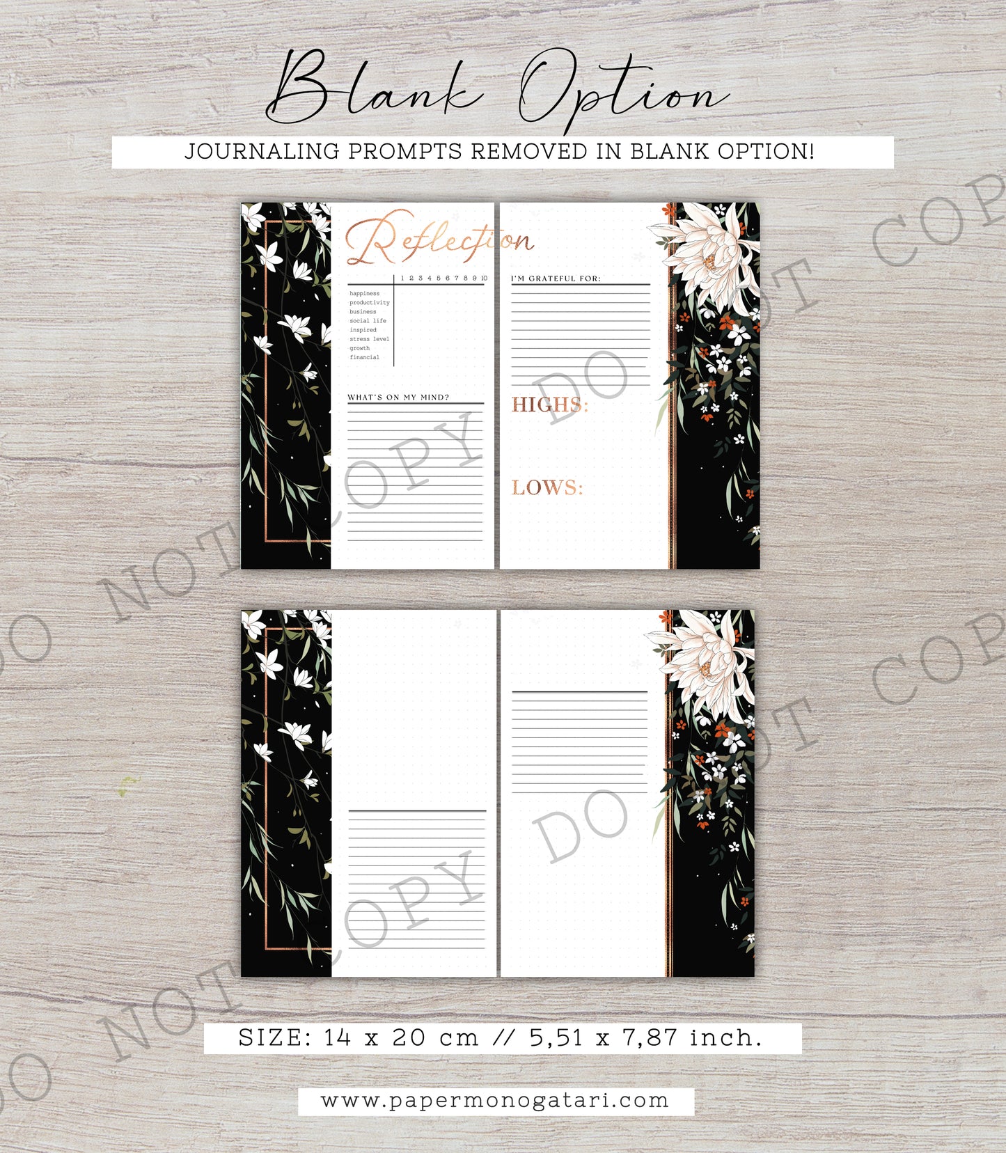 Blooming In The Dark | Digital Bullet Journal Theme (Undated: May, Jun + Blank)