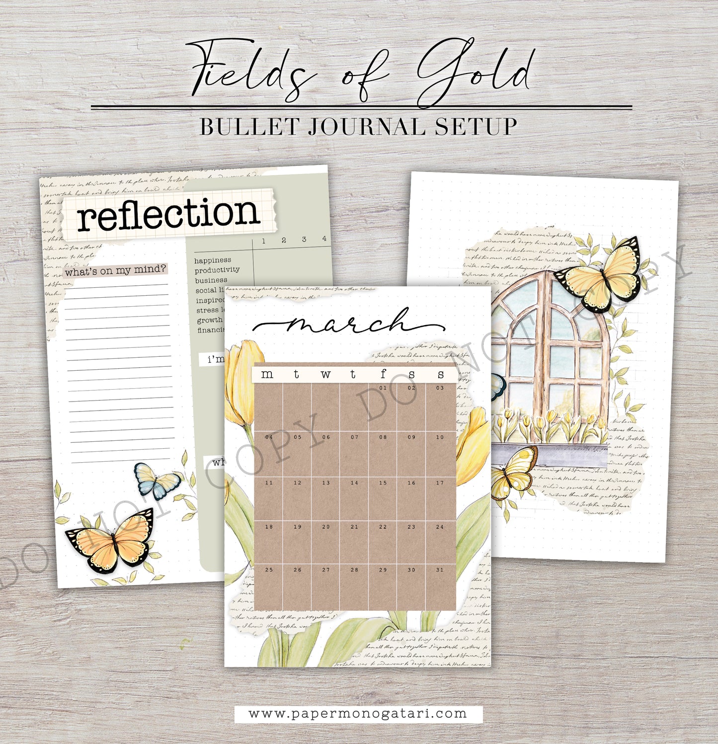 Fields Of Gold (2024) | Digital Bullet Journal Theme