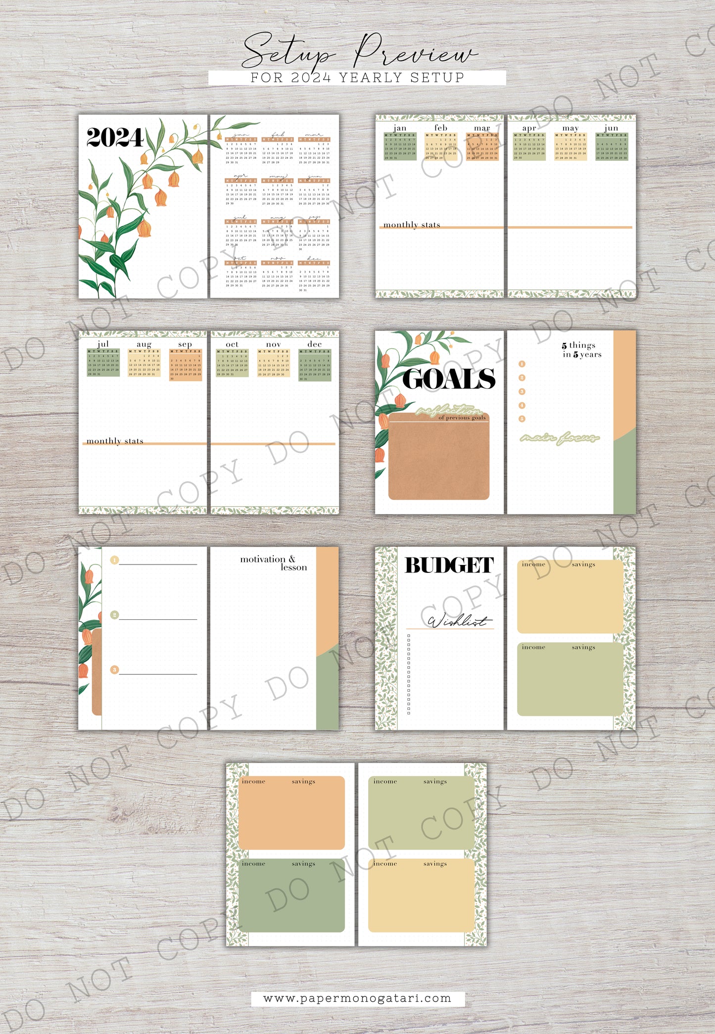 2023-2024 Fresh Yearly Setup | Digital Bullet Journal Theme
