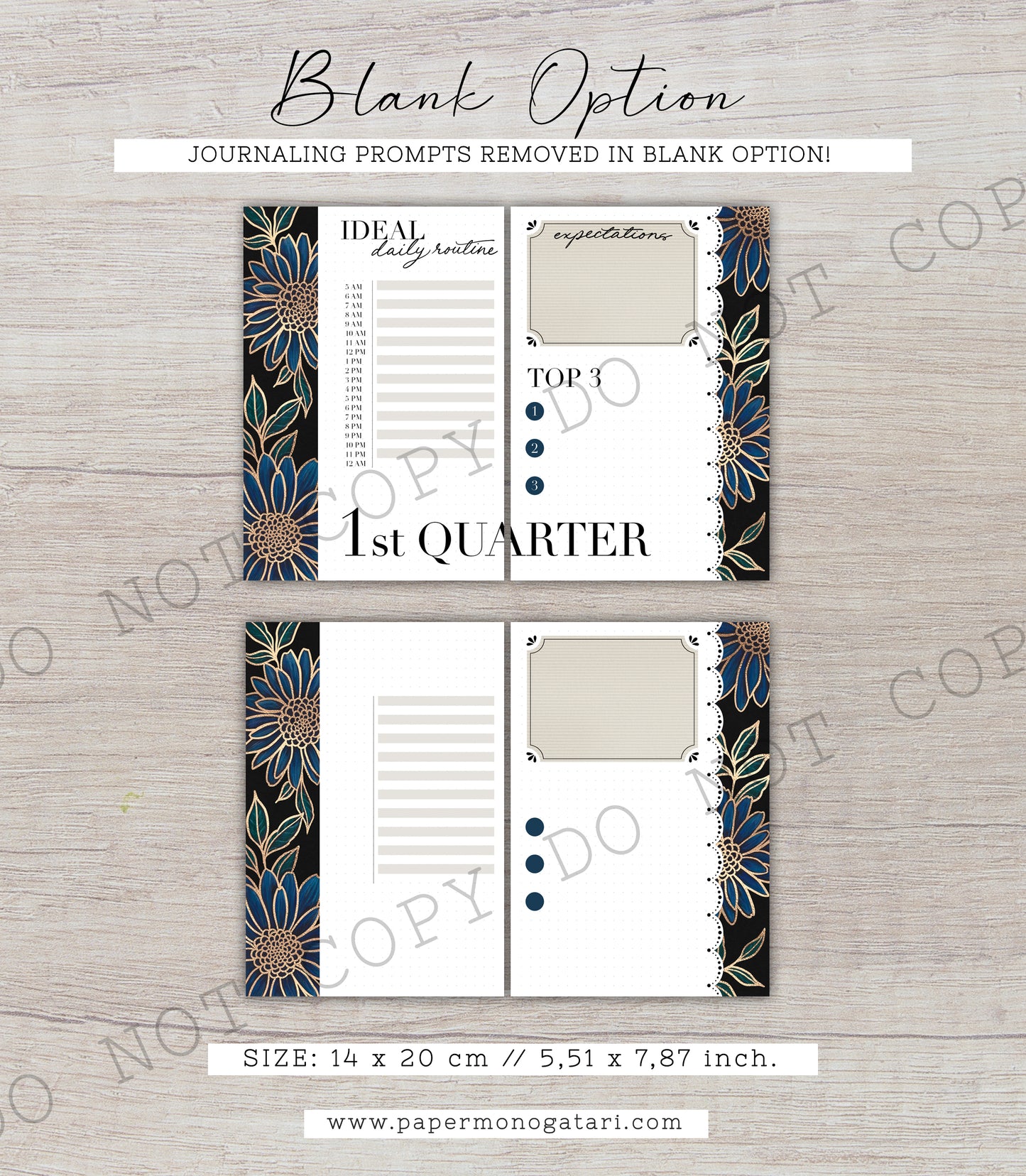 Frozen Florals | Digital Bullet Journal Theme (Undated: Jan, Feb + Blank)