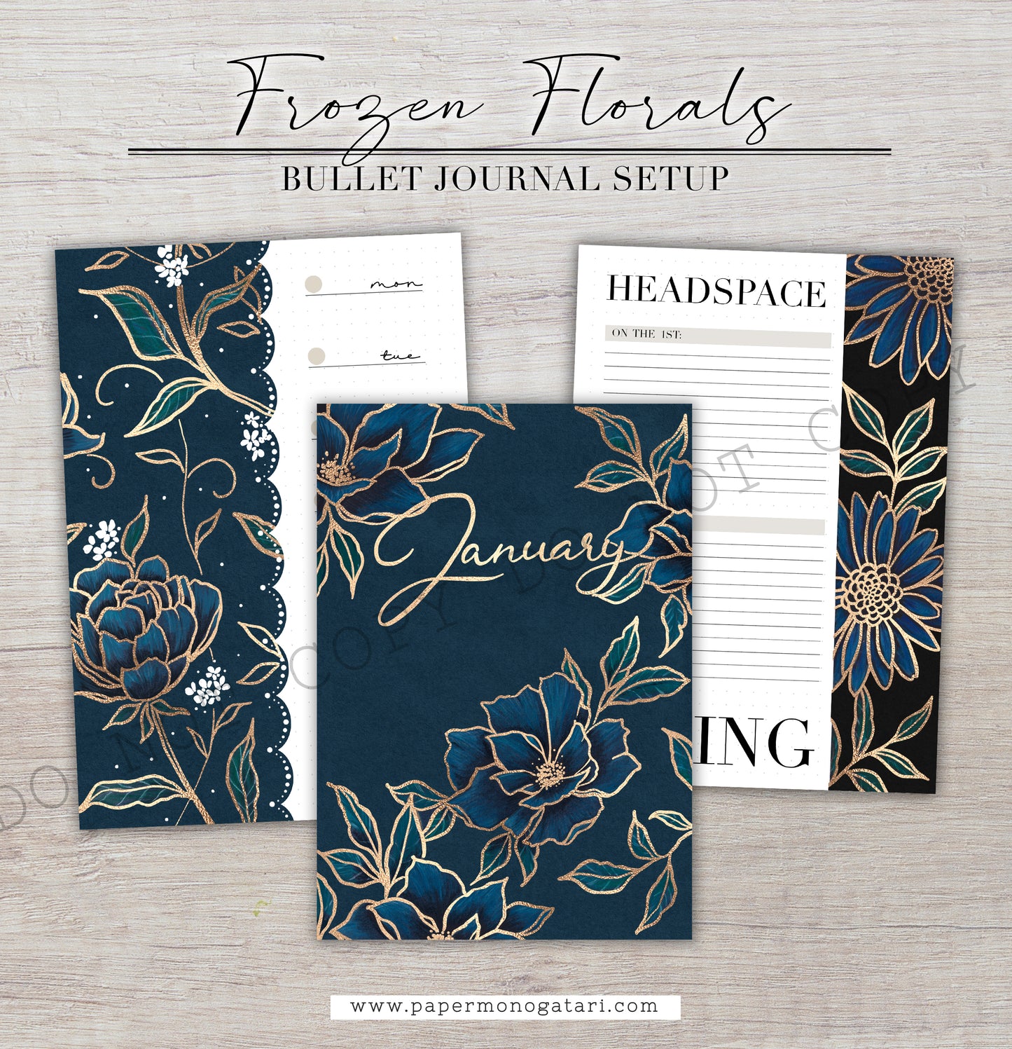 Frozen Florals (2024) | Digital Bullet Journal Theme