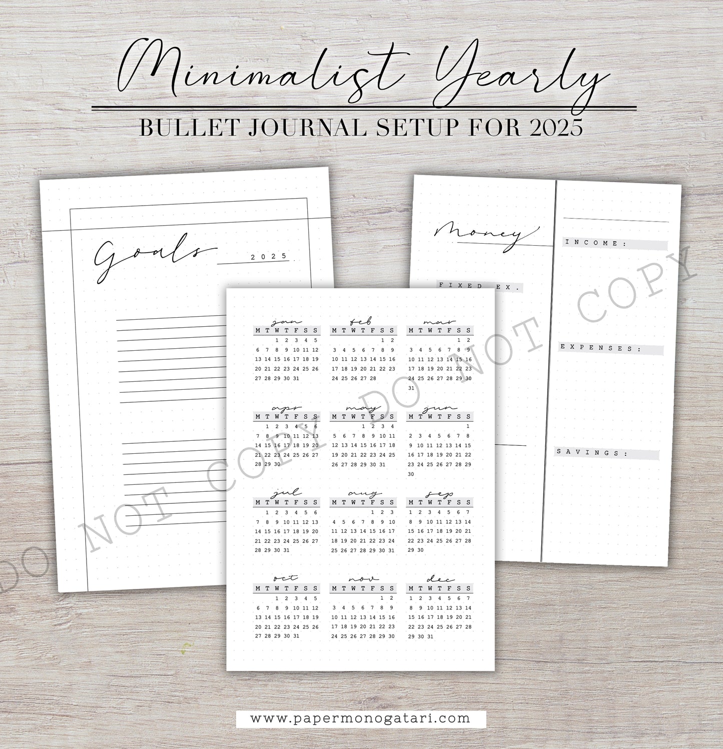Minimalist 2025 Yearly Setup | Digital Bullet Journal Theme