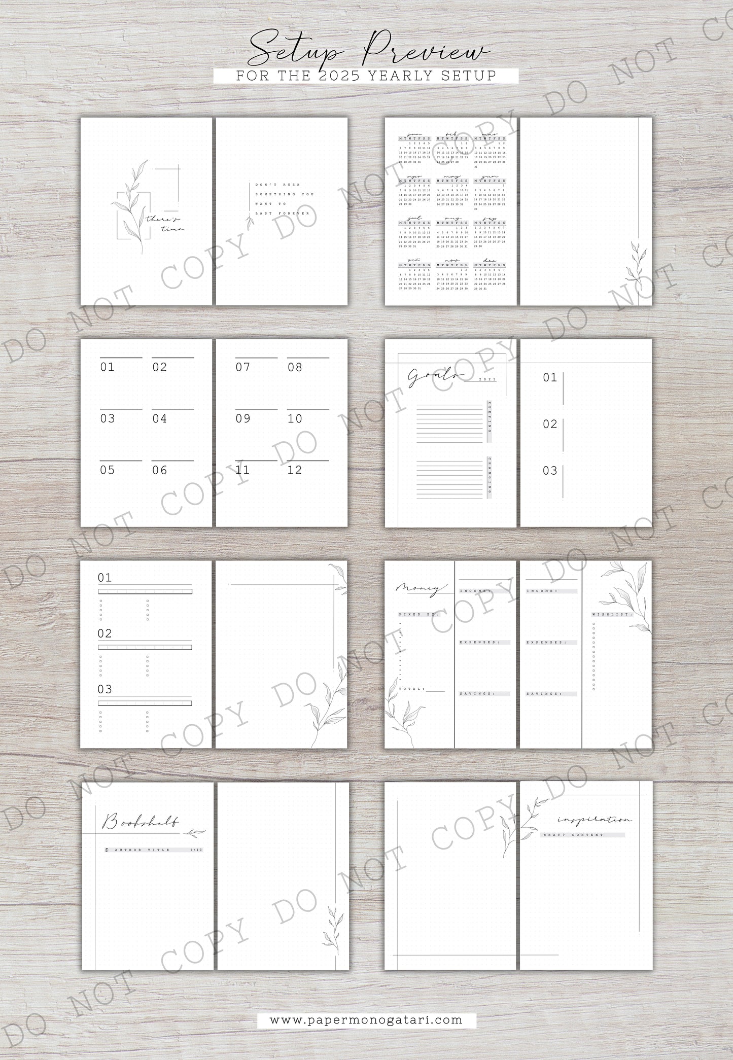 Minimalist 2025 Yearly Setup | Digital Bullet Journal Theme