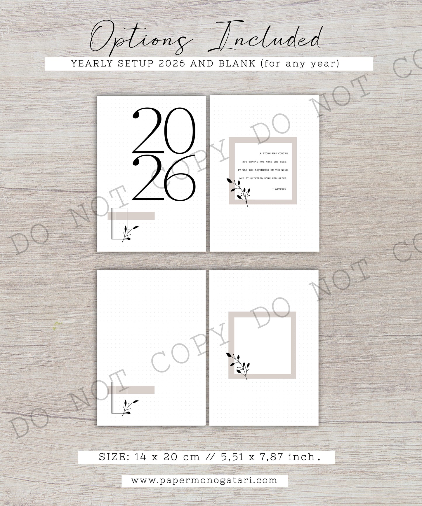 Neutral 2026 Yearly Setup | Digital Bullet Journal Theme