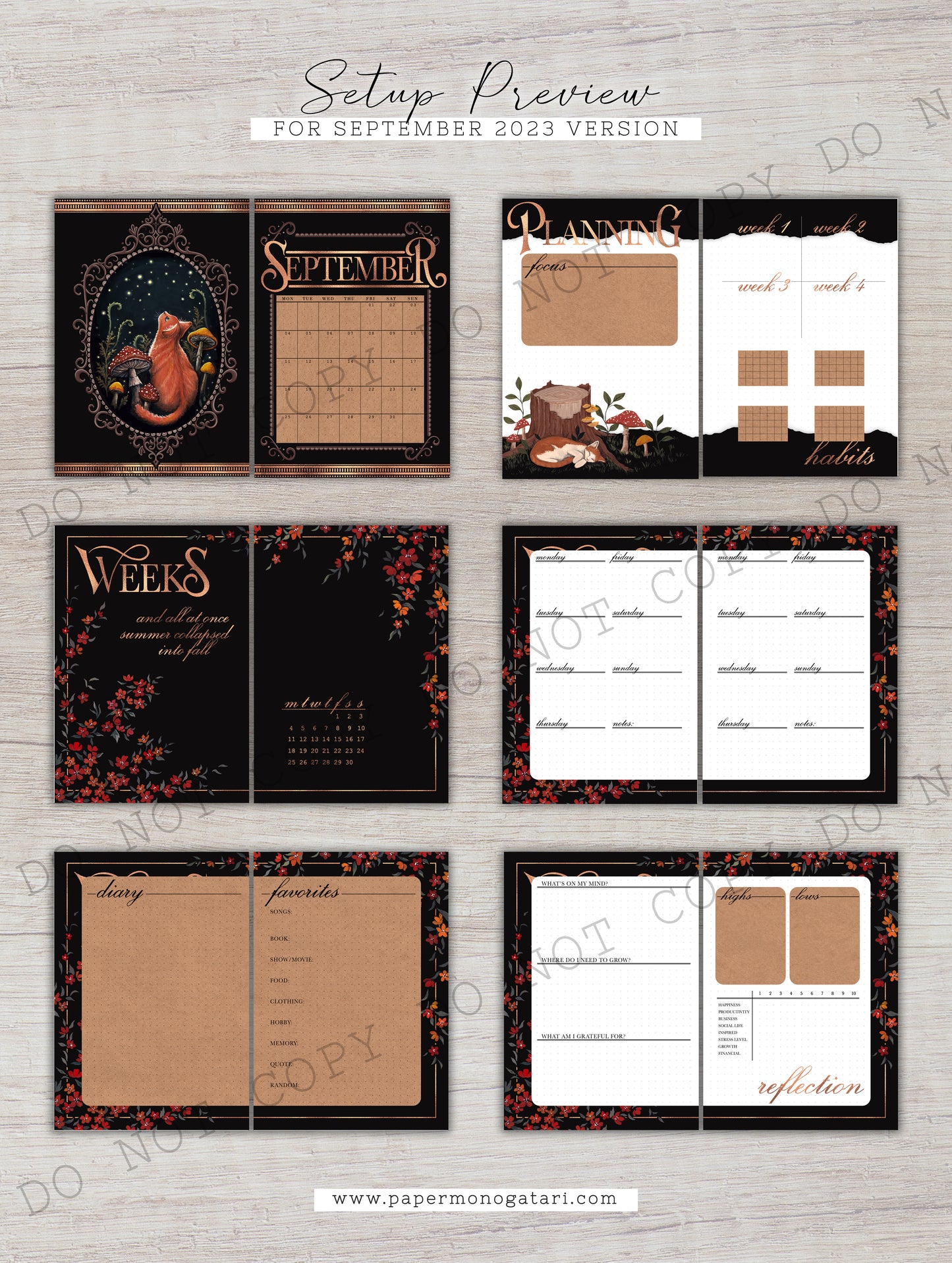 Tales Of Autumn Winds | Digital Bullet Journal Theme