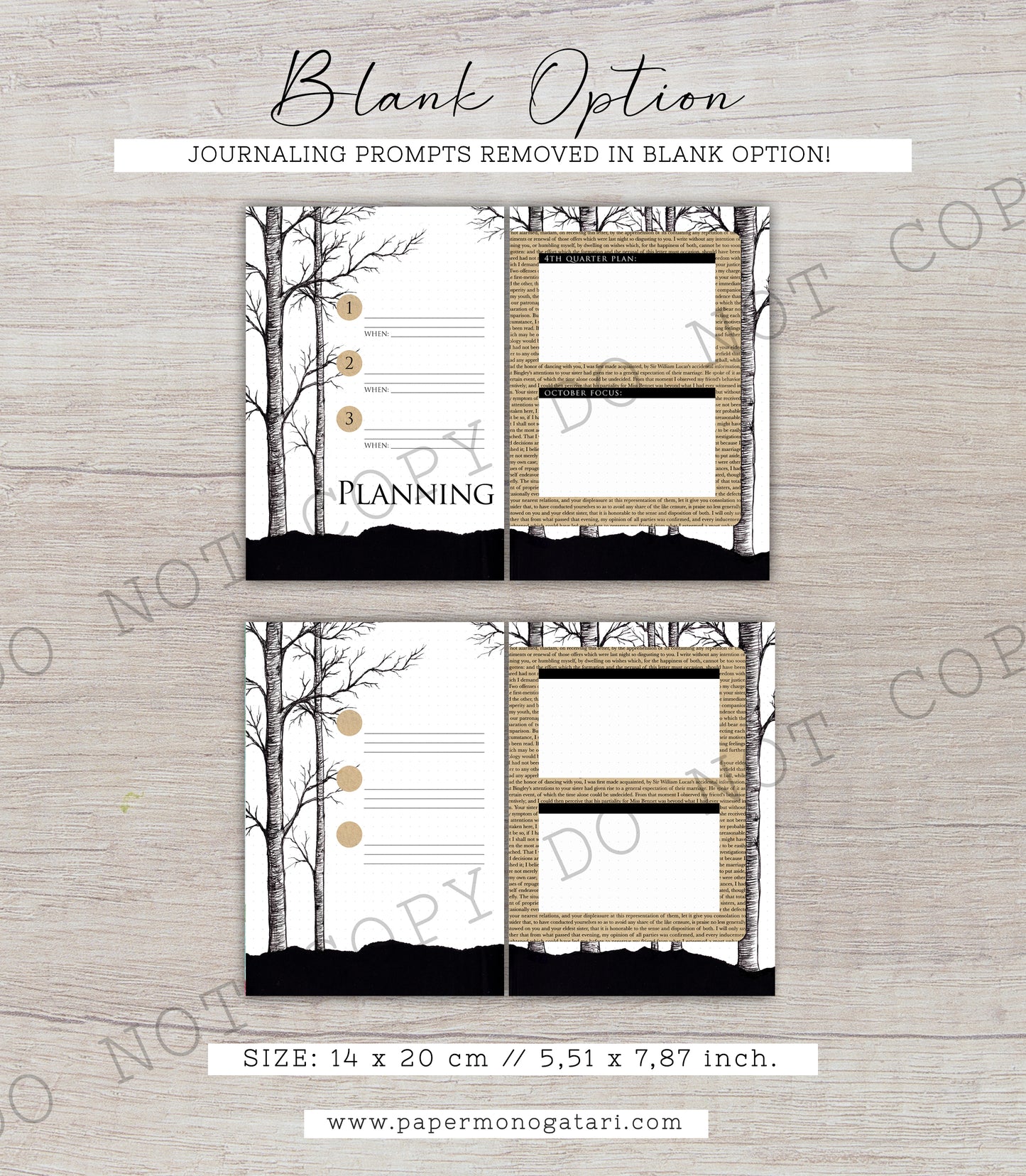 The Dark Woods | Digital Bullet Journal Theme (Undated: Oct, Nov + Blank)