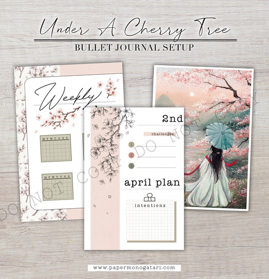 Under A Cherry Tree (2024) | Digital Bullet Journal Theme