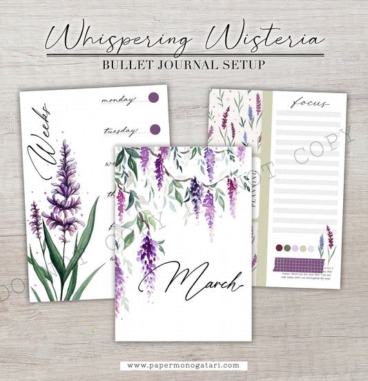 Whispering Wisteria (2024) | Digital Bullet Journal Theme