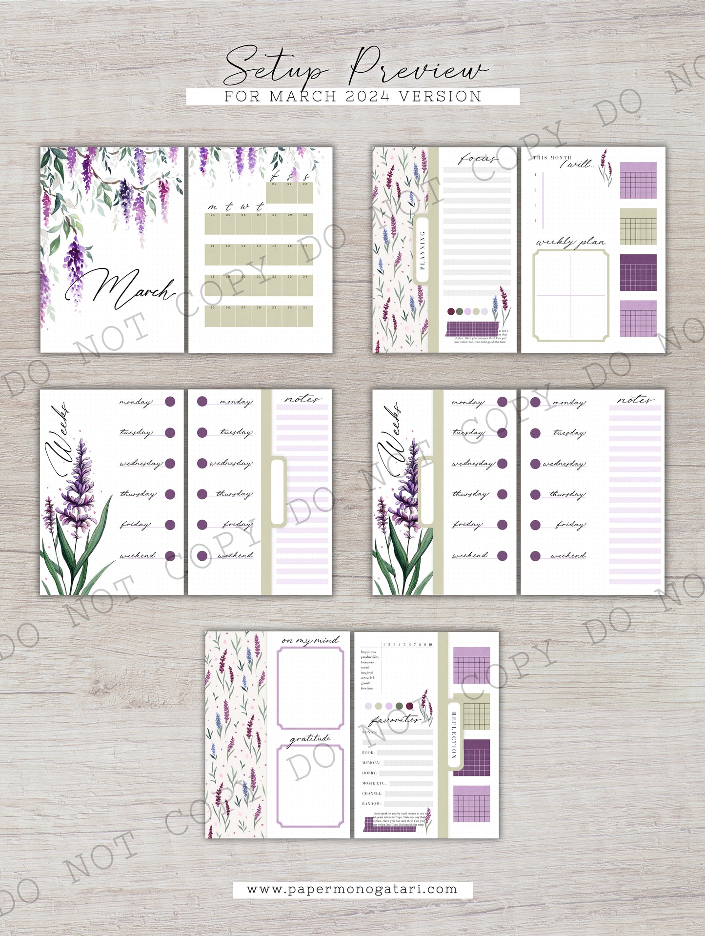 Whispering Wisteria (2024) | Digital Bullet Journal Theme