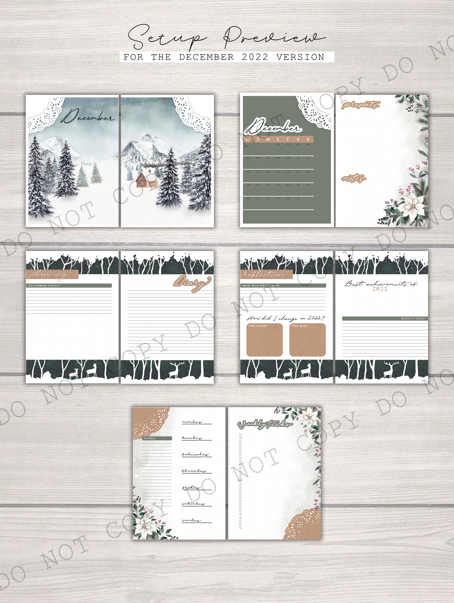 Wintry Woods | Digital Bullet Journal Theme