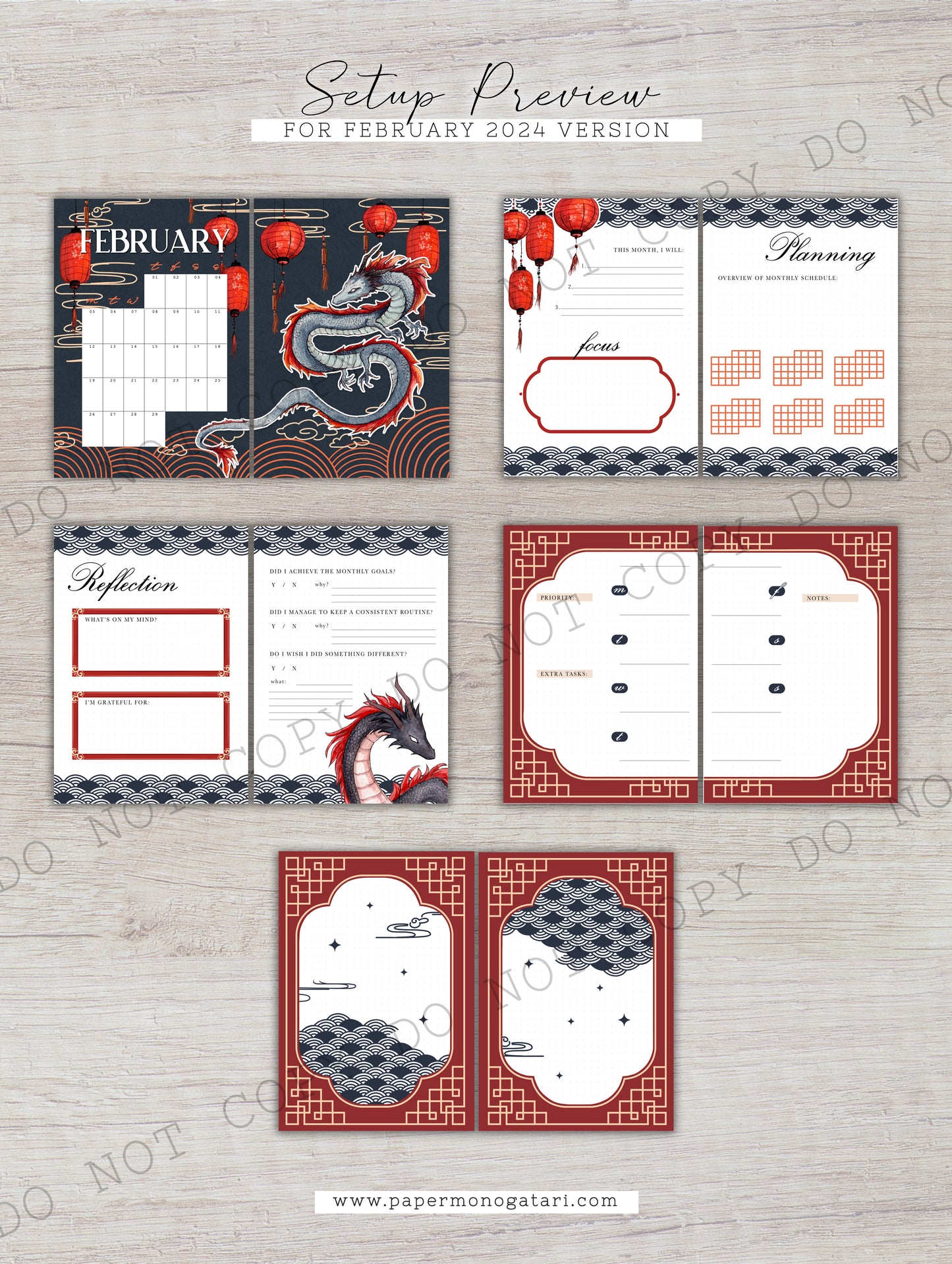 Year Of The Dragon (2024) | Digital Bullet Journal Theme