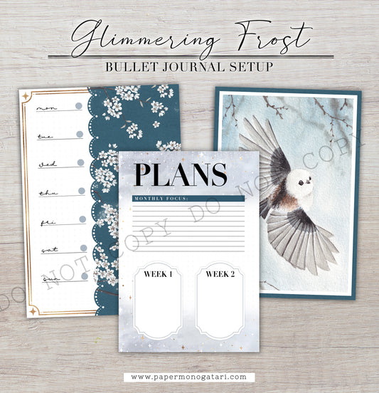 Glimmering Frost | Digital Bullet Journal Theme