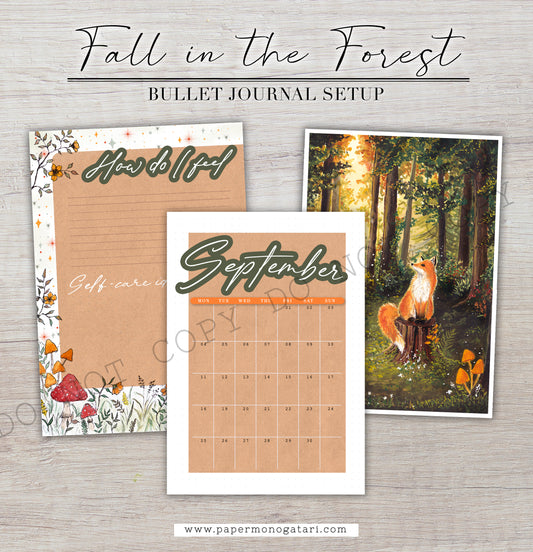 Fall In The Forest | Digital Bullet Journal Theme