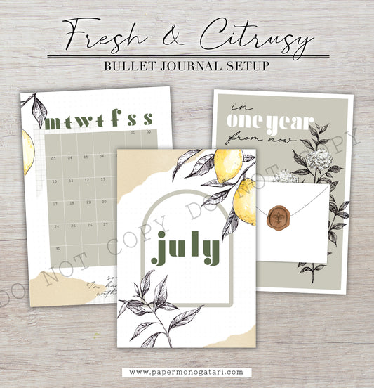 Fresh & Citrusy | Digital Bullet Journal Theme