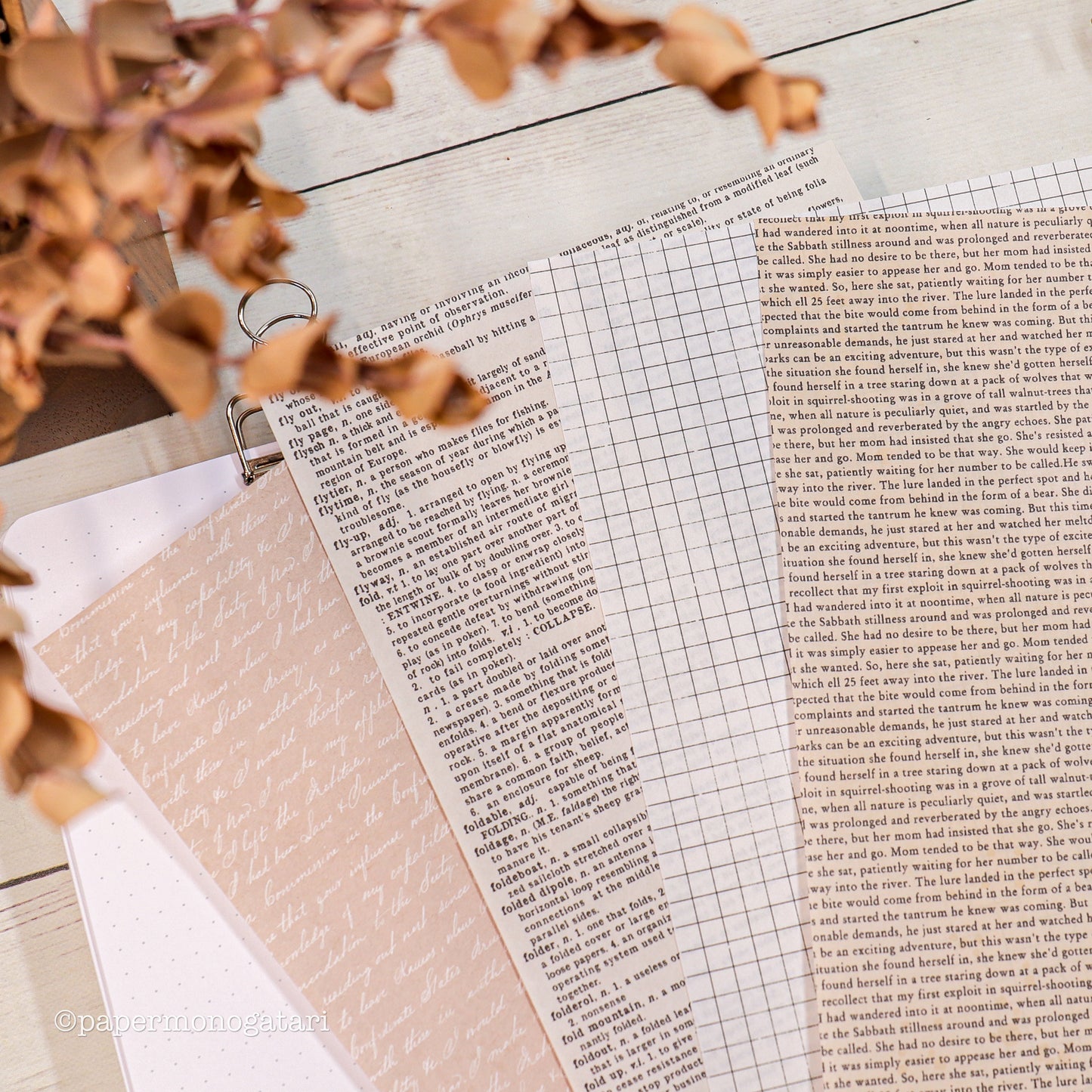 Aged Scribbles 4 Washi Paper Ephemera Set