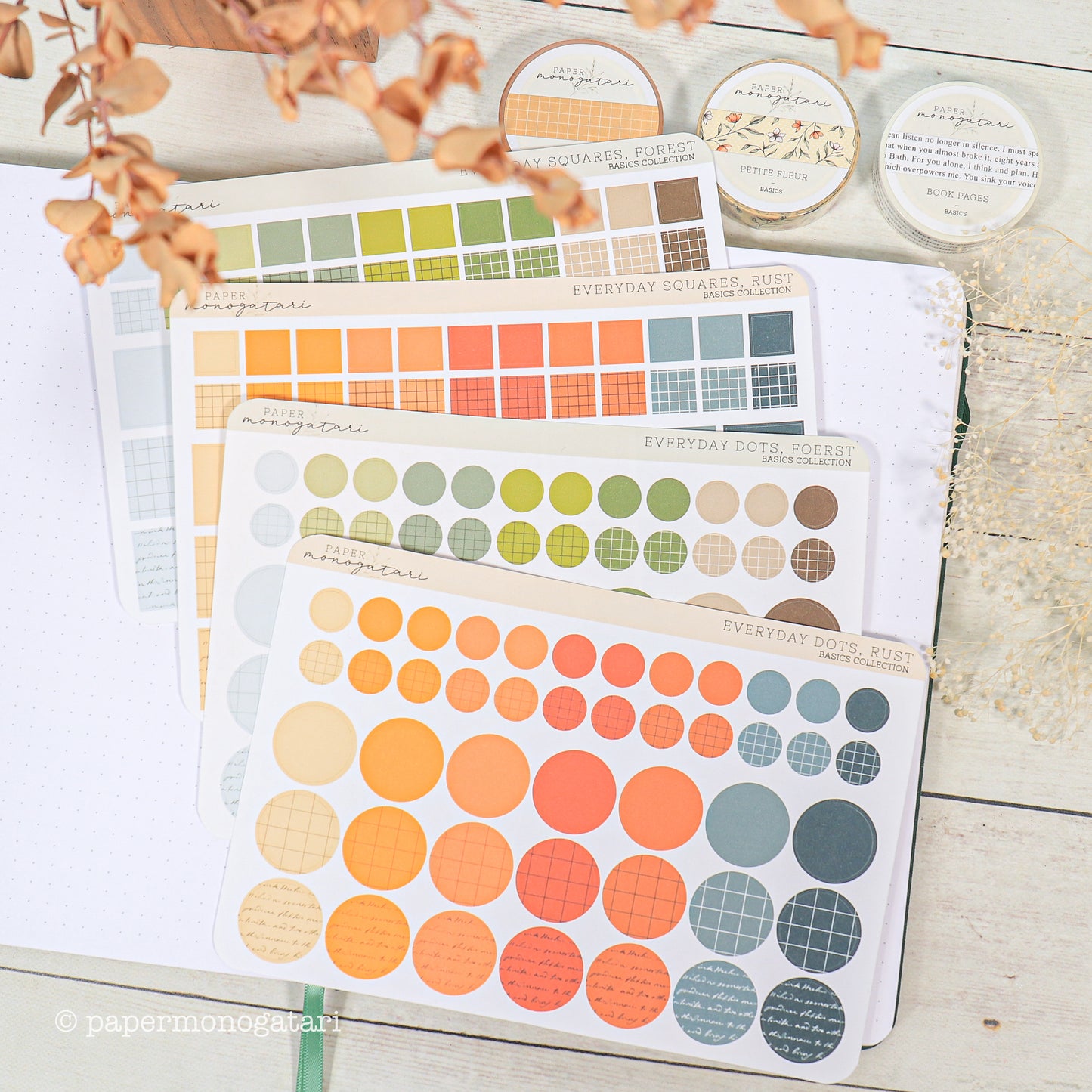 Fall Everyday Dot & Square Stickers