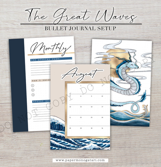 The Great Waves | Digital Bullet Journal Theme