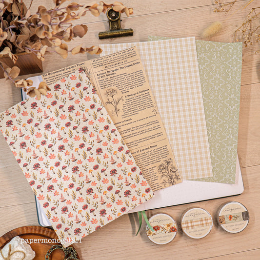 Autumn Serenity 4 Washi Paper Ephemera Set