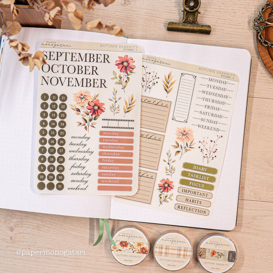 Autumn Serenity Clear Sticker Sheets