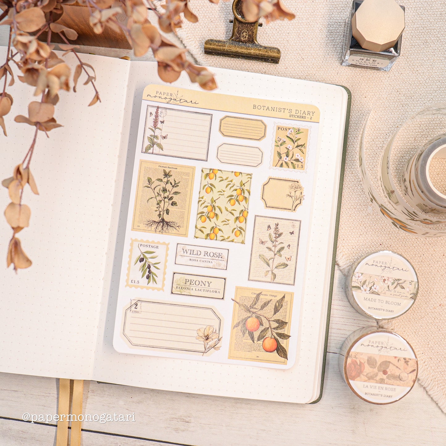 Floral Tag Stickers - Botanist's Diary #2