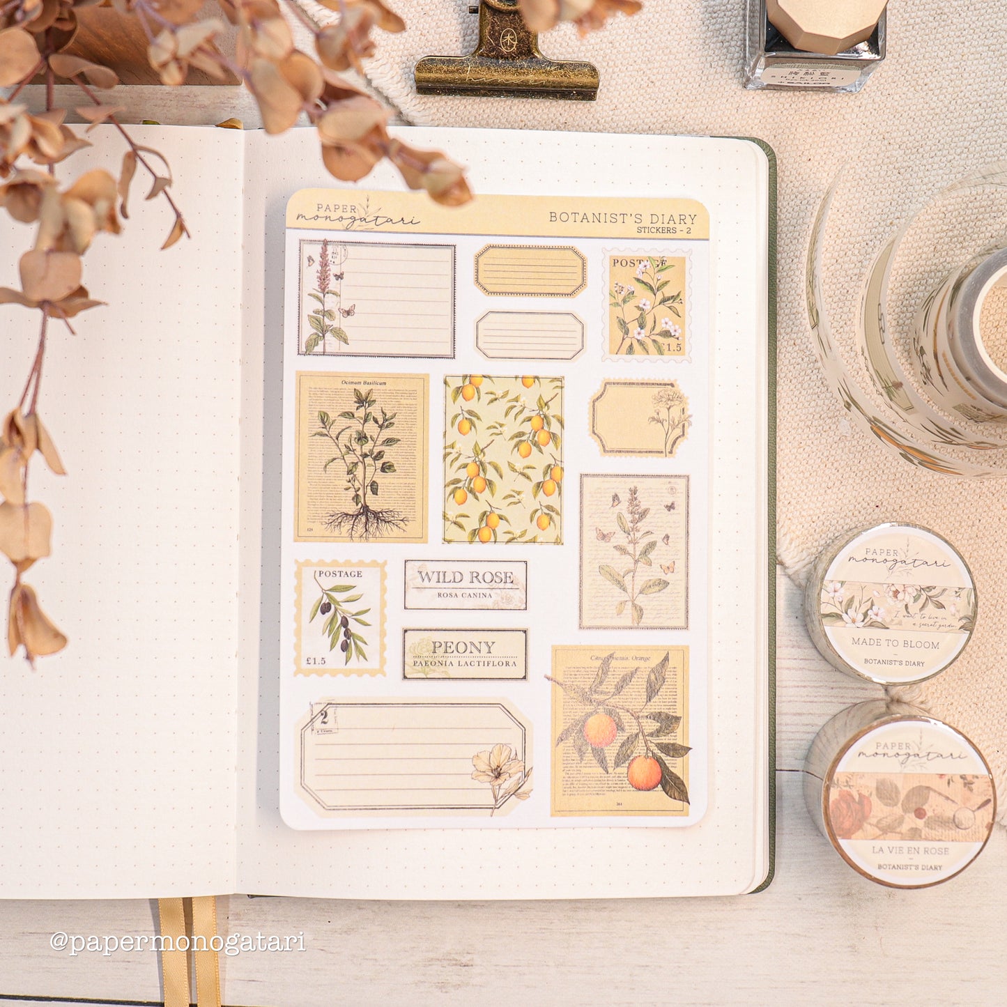 Floral Tag Stickers - Botanist's Diary #2