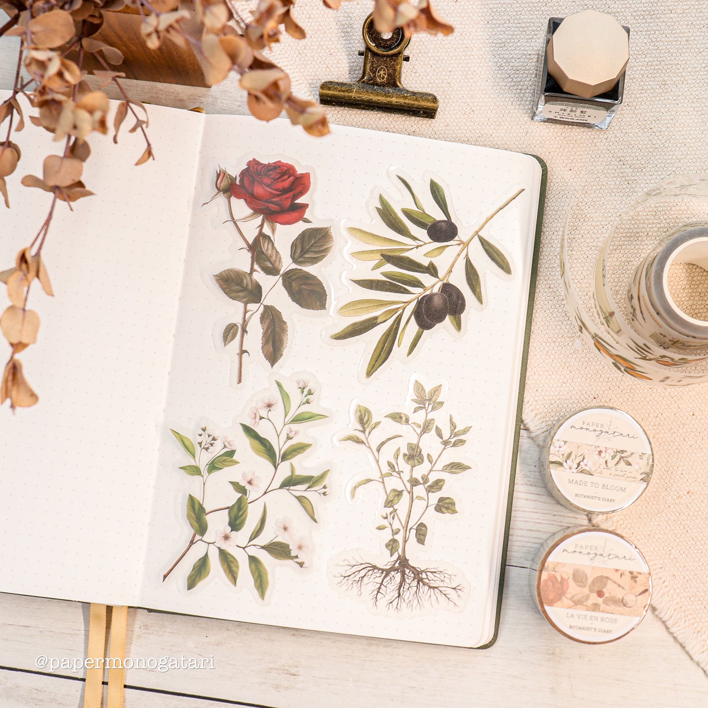 Botanist's Diary Clear Botanical Stickers