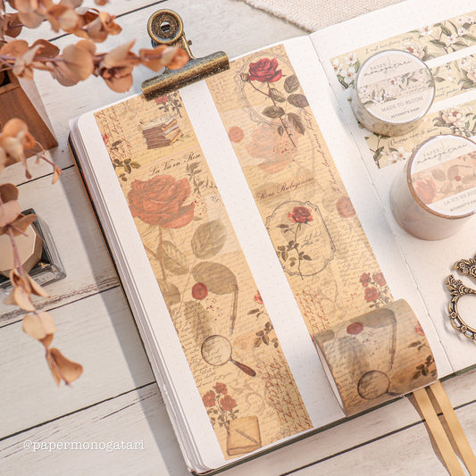 Botanist's Diary 'La Vie En Rose'- Wide Washi Tape