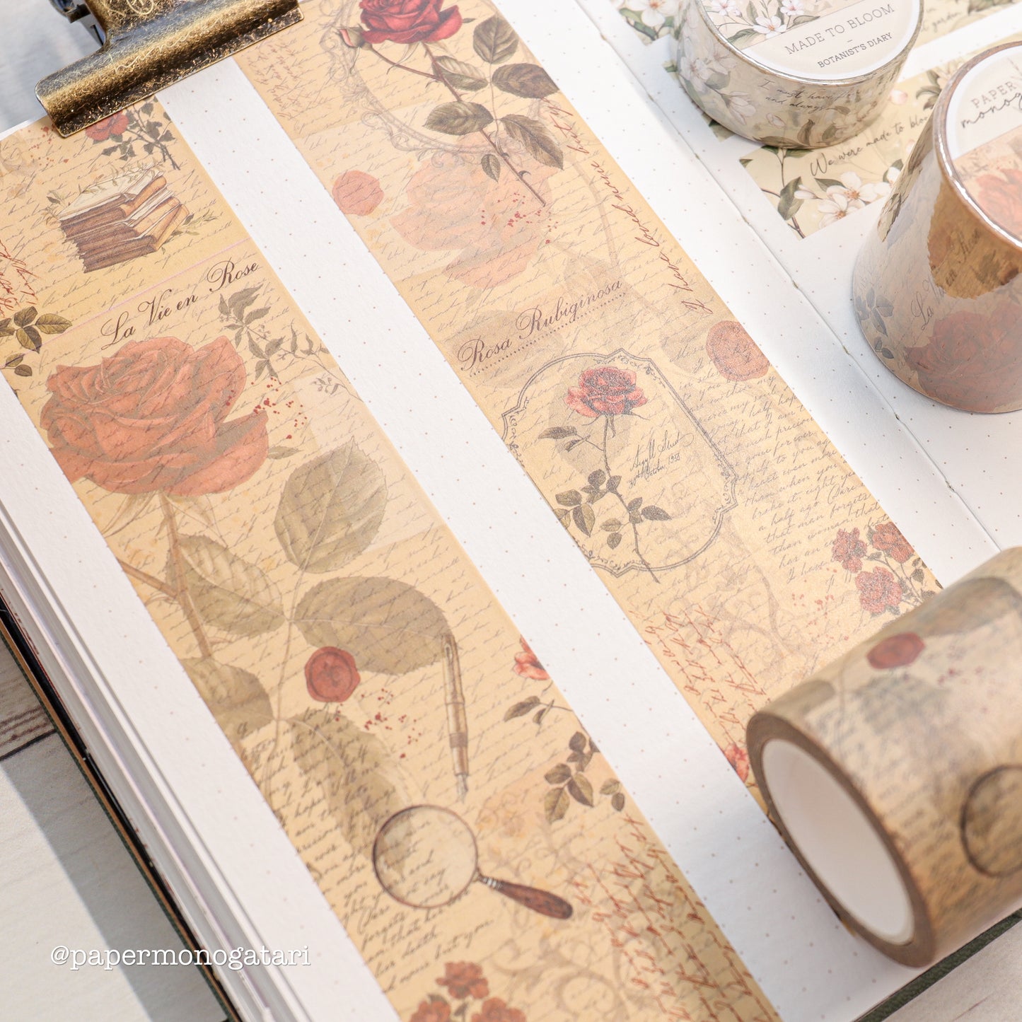 Botanist's Diary 'La Vie En Rose'- Wide Washi Tape