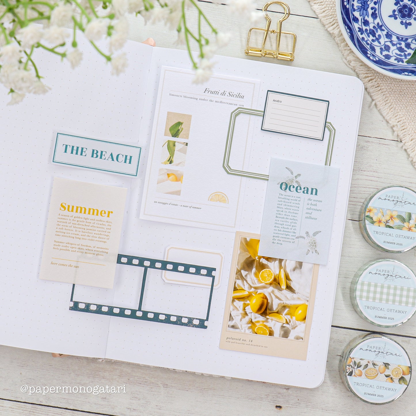 Tropical Getaway Paper Labels & Frames Kit